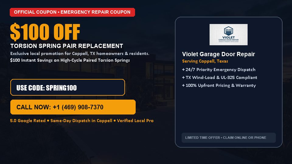 Violet Garage Door Repair $100 OFF Dual Torsion Spring Replacement